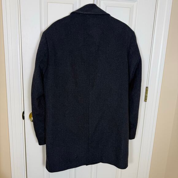 Lauren Ralph Lauren Men’s Wool Blend Overcoat Charcoal Gray Topcoat Lined Jacket - Picture 4 of 13